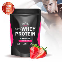 Sports Whey Protein Powder Nutrition BCAA Strawberry Milkshake Custom Manufacturer OEM